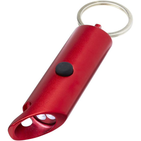 Flare led-lamp en flesopener van gerecycled aluminium met sleutelhanger